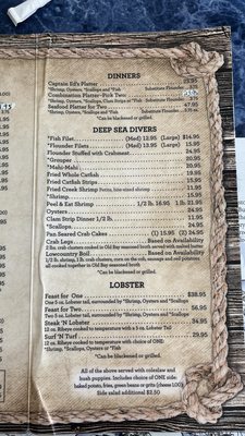 Menu photo 2 Ace Basin Fish Camp Jacksonboro, SC
