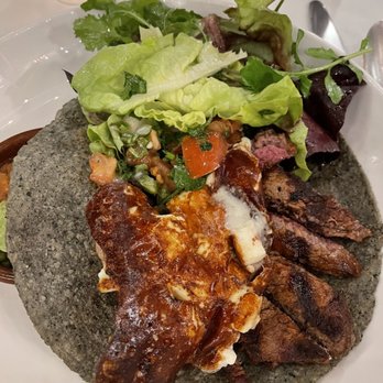 Bombera - Carne Asada Huarache Supreme - no beans, asked for extra greens. So instead of 5 leaves, you get 10. - Mexican Near Me - Oakland, California