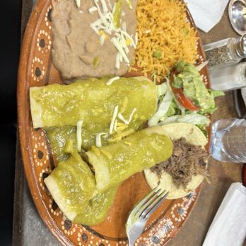 La Hacienda Meat Market - 2 Combo 2 with green sauce, one with cheese sauce (tasted like it was made from scratch not canned!), one enchilada plate with green sauce. - Grocery Near Me - Burleson, Texas La Hacienda Meat Market - 2 Combo 2 with green sauce, one with cheese sauce (tasted like it was made from scratch not canned!), one enchilada plate with green sauce. - Grocery Near Me - Burleson, Texas