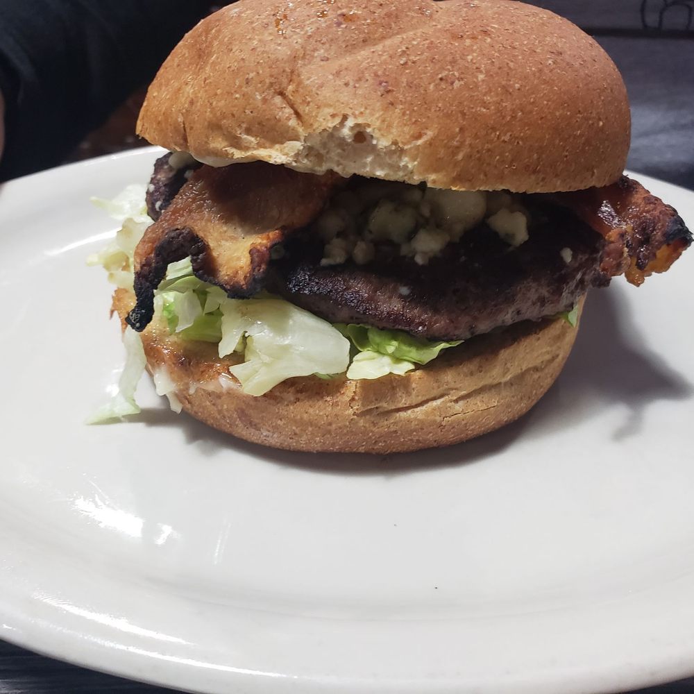 Live Oak Grill - Blue cheese bacon burger dry and too much blue cheese. Ask for burgers medium cooked. - Cheesesteaks Near Me - Sugar Land, Texas Live Oak Grill - Blue cheese bacon burger dry and too much blue cheese. Ask for burgers medium cooked. - Cheesesteaks Near Me - Sugar Land, Texas