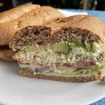 Earth's Coffee - Tuna egg salad sandwich on wheat roll with avocado - Coffee & Tea Near Me - San Francisco, California Earth's Coffee - Tuna egg salad sandwich on wheat roll with avocado - Coffee & Tea Near Me - San Francisco, California