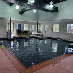 Spero Rehab - Oak Hill - Plenty of room in the pool with two ways to enter: Stairs or chair lift. It is 3-4 feet deep on average with a small space deeper.