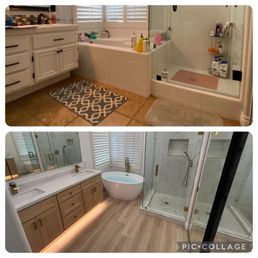 Before and after master bath Before and after master bath