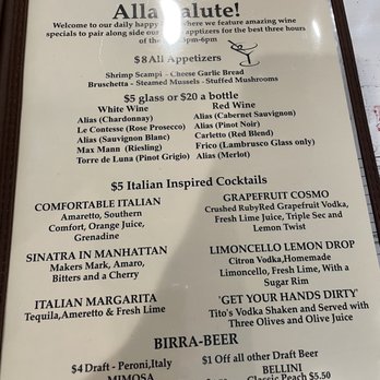 Giuseppe's - A page of their menu - Italian Near Me - Tucson, Arizona
