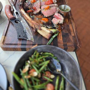 The Knock - Green beans and tomahawk steak - New American Near Me - Santa Barbara, California The Knock - Green beans and tomahawk steak - New American Near Me - Santa Barbara, California