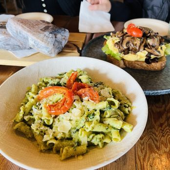 Aroma Craft Coffee - Basil Pesto Pasta and Mushroom Toast - Coffee Roasteries Near Me - Walnut, California Aroma Craft Coffee - Basil Pesto Pasta and Mushroom Toast - Coffee Roasteries Near Me - Walnut, California