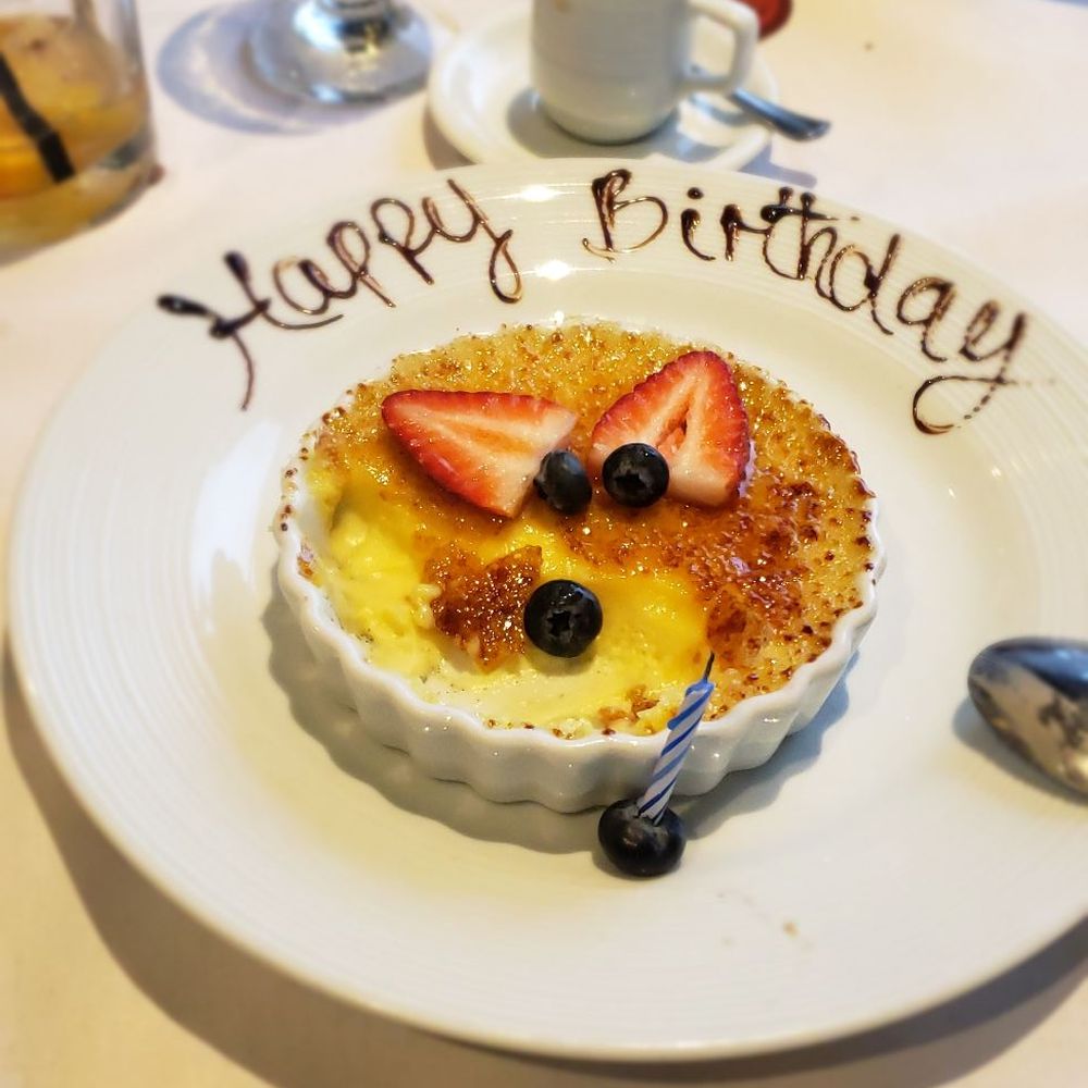 Terra Gaucha - Birthday dessert creme brulee - Brazilian Near Me - Tampa, Florida Terra Gaucha - Birthday dessert creme brulee - Brazilian Near Me - Tampa, Florida