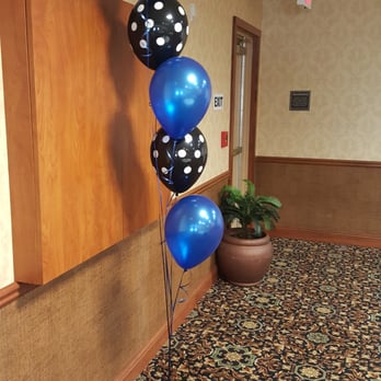 Balloon Works by Mary R. - Black and White Polka Dots with Sapphire Blue - Party & Event Planning Near Me Balloon Works by Mary R. - Black and White Polka Dots with Sapphire Blue - Party & Event Planning Near Me