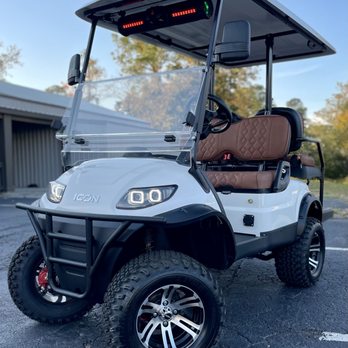 Joes Carts - Brand New Icon i40L with EcoXGear Sound Bar, Custom Diamond Stitched seats, and LOTS of options! - Golf Cart Dealers Near Me - Summerville, South Carolina