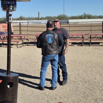 Dillon's at Western Trails Ranch - Soldiers of Saint Michael hanging out - Barbeque Near Me - Morristown, Arizona
