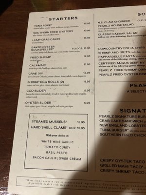 Menu photo 7 Pearlz Oyster Bar Columbia, SC