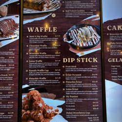 Melt N Dip - Cookie, Waffle & Dip Stick Menu