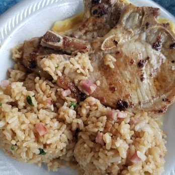 Hukilau Cafe - Pork chops and eggs w fried rice - Hawaiian Near Me - Laie, Hawaii Hukilau Cafe - Pork chops and eggs w fried rice - Hawaiian Near Me - Laie, Hawaii