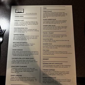 Vintage Books - Dinner menu - Speakeasies Near Me - Honolulu, Hawaii Vintage Books - Dinner menu - Speakeasies Near Me - Honolulu, Hawaii