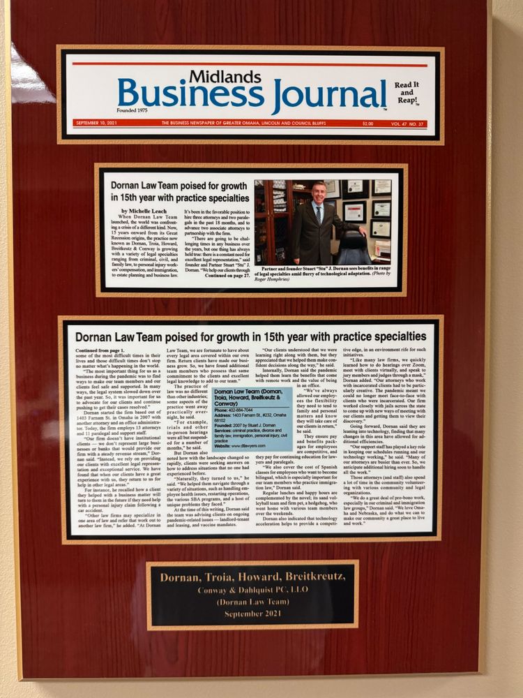 Dornan Howard Breitkreutz Dahlquist & Klein PC LLO - divorce attorney in Omaha, NE