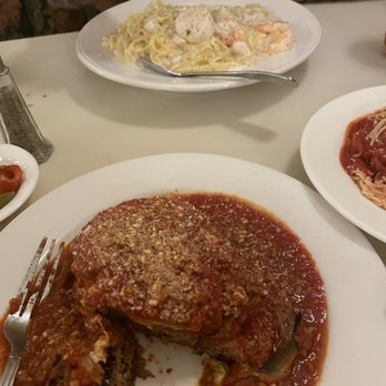 Pica's Restaurant of Upper Darby - Eggplant Parmigiana & some Seafood Alfredo - Italian Near Me - Upper Darby, Pennsylvania