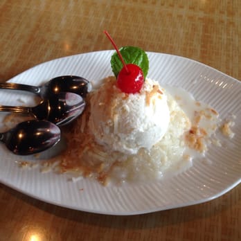 Yupha's Thai Kitchen - Coconut ice cream over sticky rice! - Thai Near Me - Tempe, Arizona