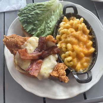 Leroy Fox - South End - Buffalo Sandwich (light buffalo) and Mac & Cheese - Southern Near Me - Charlotte, North Carolina Leroy Fox - South End - Buffalo Sandwich (light buffalo) and Mac & Cheese - Southern Near Me - Charlotte, North Carolina