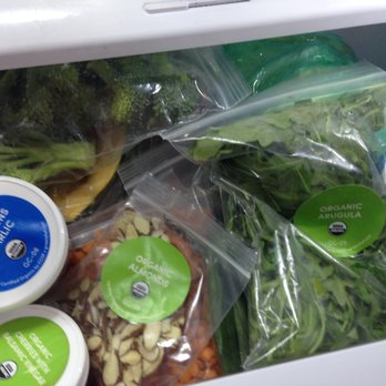Green Chef - A peak into my refrigerator where a week's worth of my Green Chef veggies, nuts, and sauces are stored. - Food Delivery Services Near Me