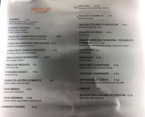 Menu photo 2 11 Tapas Lisbon, 11 Menu photo 2 11 Tapas Lisbon, 11