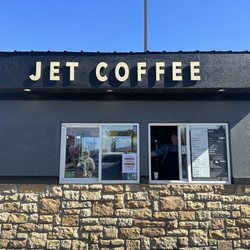 Jet Coffee - Side of their coffee stand/drive thru