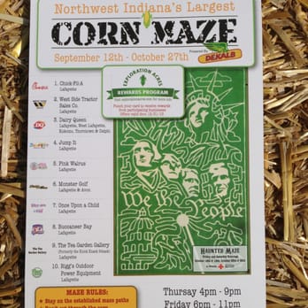 Exploration Acres - Side two punch card rewards for 2013! Cute American themed maze this year! They make a different design every year. - Farmers Market Near Me - Lafayette, Indiana