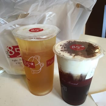 85°C Bakery Cafe-Irvine - Iced sea salt coffee and mountain green tea - Coffee & Tea Near Me - Irvine, California