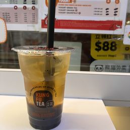 Lychee green tea with boba