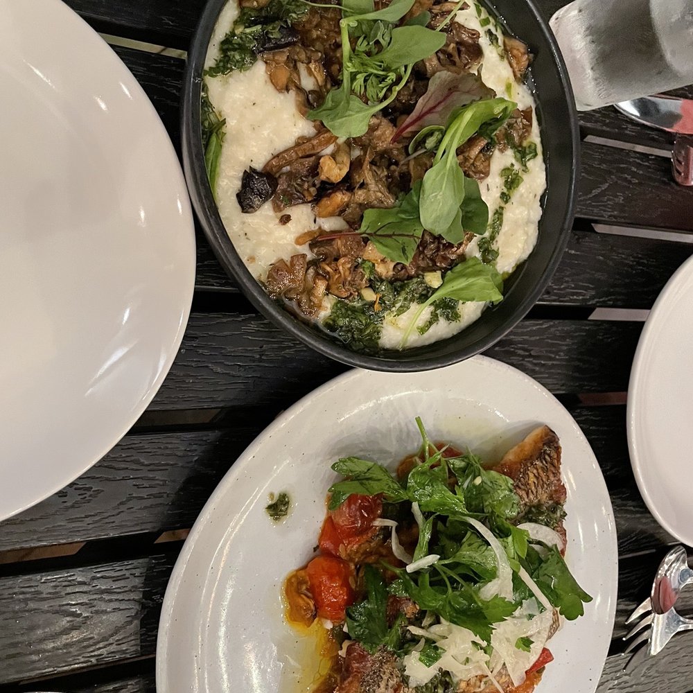 Copperhill - Mushroom polenta and seabass - New American Near Me - Williston Park, New York Copperhill - Mushroom polenta and seabass - New American Near Me - Williston Park, New York