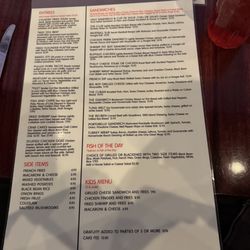 North Ridge Pub - Menu