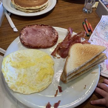 Denny's - Lumberjack Slam- double bacon no sausage - American Near Me - Pahrump, Nevada