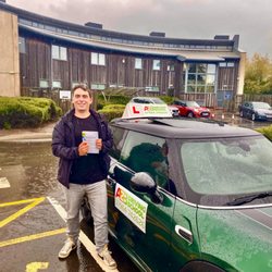 A2B Driving School - William with test pass certificate.