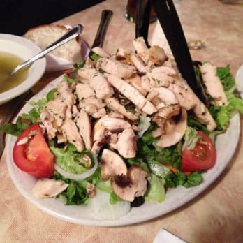 D'Aurelios - GIANT house salad with grilled chicken added - Pizza Near Me - Fort Bragg, California D'Aurelios - GIANT house salad with grilled chicken added - Pizza Near Me - Fort Bragg, California