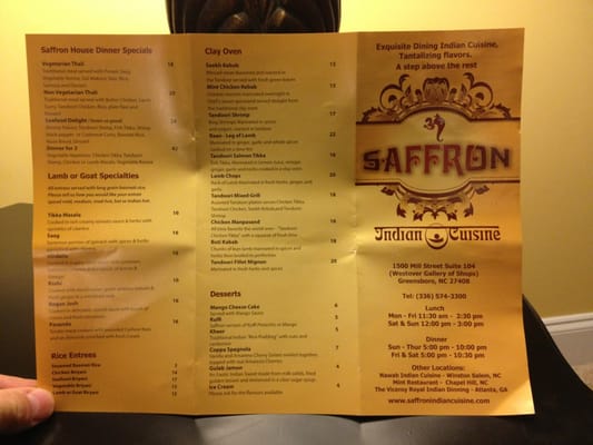 Menu photo 5 Saffron Indian Cuisine Greensboro, NC