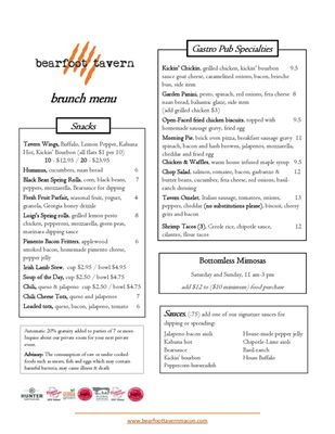 Menu photo 2 Bearfoot Tavern Macon, GA