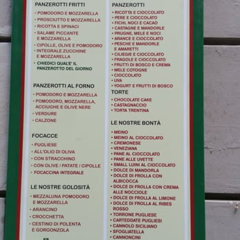 Luini - Menu in Italian. - Panzerotti Near Me - Milan, Michigan Luini - Menu in Italian. - Panzerotti Near Me - Milan, Michigan
