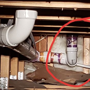 Safe House Property Inspections - P-Trap missing for shower letting gasses pass to bedroom - Home Inspectors Near Me - Virginia Beach, Virginia Safe House Property Inspections - P-Trap missing for shower letting gasses pass to bedroom - Home Inspectors Near Me - Virginia Beach, Virginia