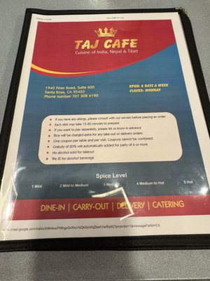 Menu photo 8 Taj Cafe Santa Rosa, CA