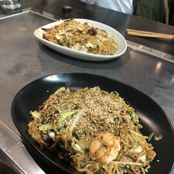 Gaijin - Shrimp yakisoba (pork yakisoba in the back) - Japanese Near Me - Chicago, Illinois