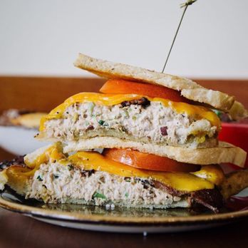 Nelson's - Triple decker tuna melt sandwich with bacon, cheese, and tomato! - Seafood Near Me - Rancho Palos Verdes, California Nelson's - Triple decker tuna melt sandwich with bacon, cheese, and tomato! - Seafood Near Me - Rancho Palos Verdes, California