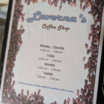Laverna's Coffee Shop - Come in early (before 7:30 a.m.) for the specials. - Coffee & Tea Near Me - Tucson, Arizona Laverna's Coffee Shop - Come in early (before 7:30 a.m.) for the specials. - Coffee & Tea Near Me - Tucson, Arizona