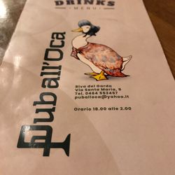 Pub all'Oca - Menu front