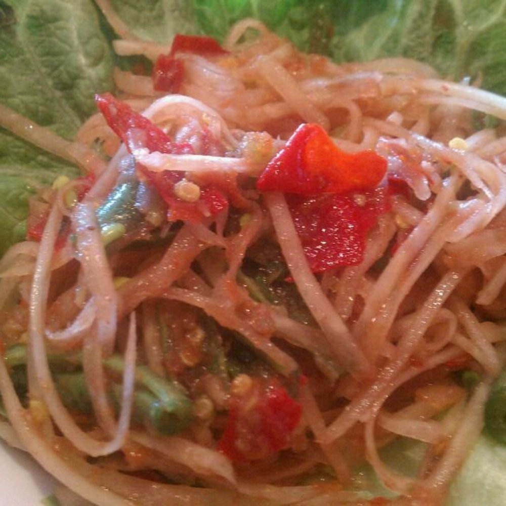 My Thai Restaurant - Papaya Salad- just like moms! even balance, not sour. Thai spicey..pheewww!!! - Thai Near Me - Frederick, Maryland My Thai Restaurant - Papaya Salad- just like moms! even balance, not sour. Thai spicey..pheewww!!! - Thai Near Me - Frederick, Maryland