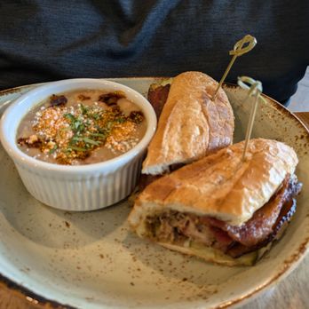 Heritage Beer - My husband ordered the Cubano sandwich with beans as his side - Breweries Near Me - Oceanside, California Heritage Beer - My husband ordered the Cubano sandwich with beans as his side - Breweries Near Me - Oceanside, California