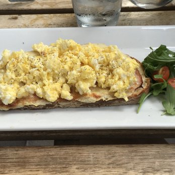 Café Bea - Croque Madame with Scramble Eggs - Cafes Near Me - Miami, Florida Café Bea - Croque Madame with Scramble Eggs - Cafes Near Me - Miami, Florida