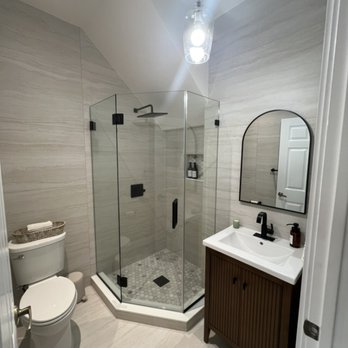 Best Hands Remodeling - Full Bathroom remodeling new walk in shower, vanity and large format tile installation - Drywall Installation & Repair Near Me - Pembroke Pines, Florida Best Hands Remodeling - Full Bathroom remodeling new walk in shower, vanity and large format tile installation - Drywall Installation & Repair Near Me - Pembroke Pines, Florida