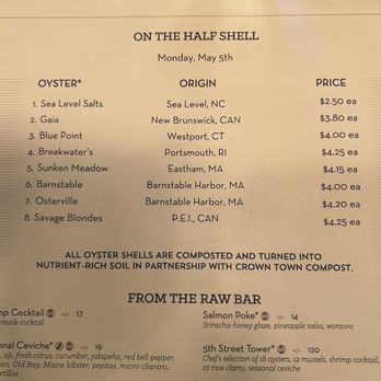 Sea Level NC - Oyster menu - Seafood Near Me - Charlotte, North Carolina Sea Level NC - Oyster menu - Seafood Near Me - Charlotte, North Carolina