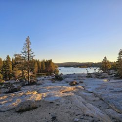 Utica and Union Reservoirs - Sunset over granite