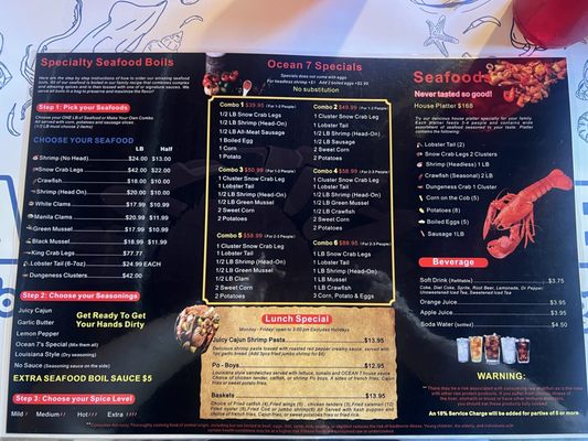 Menu photo 1 Ocean 7 Boiling Seafood & Bar Olympia, WA Menu photo 1 Ocean 7 Boiling Seafood & Bar Olympia, WA