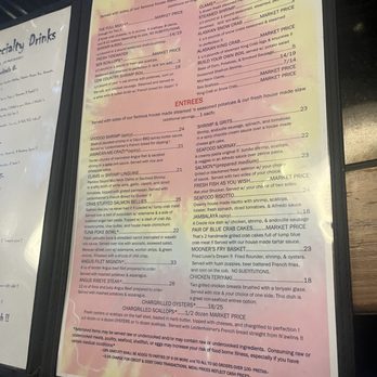 The Full Moon Oyster Bar - Entree menu - Bars Near Me - Asheboro, North Carolina